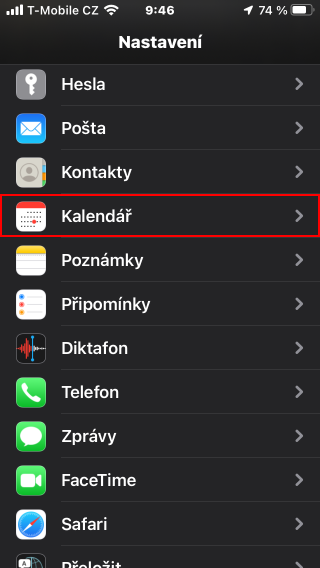 iOS pridani CalDAV uctu